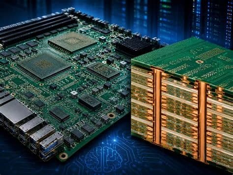 High layer count PCB stack and server board, illustrative